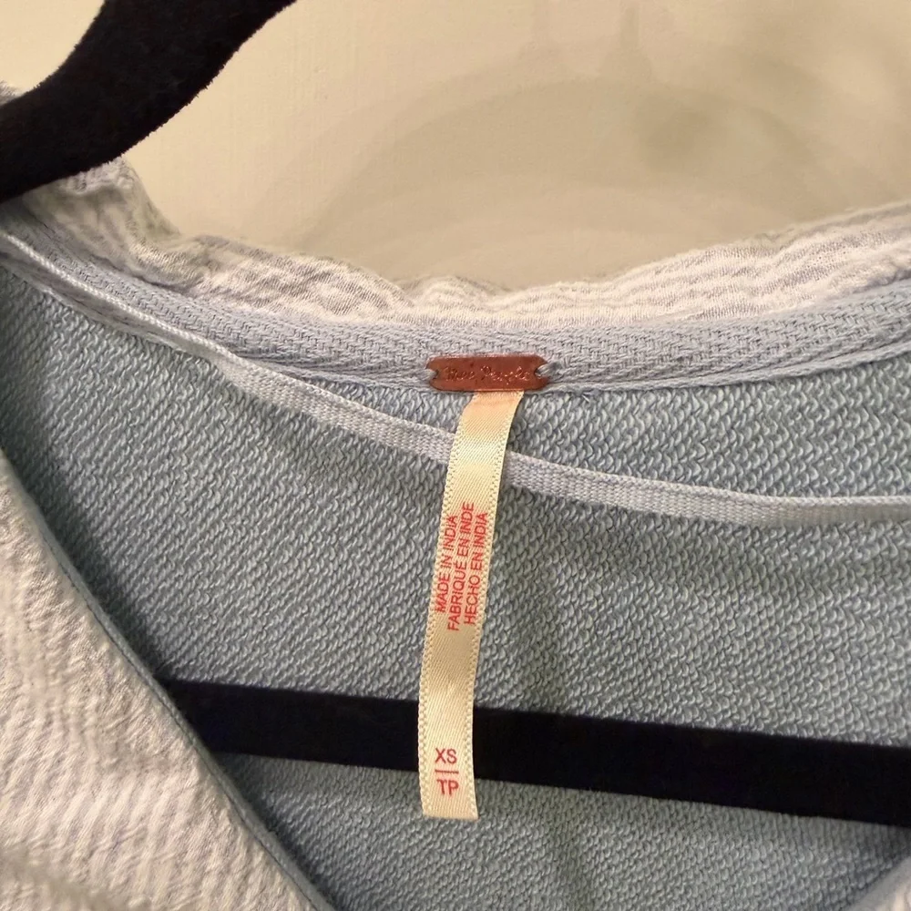 NWOT Free People Madeline Sweatshirt Pullover Oversized Slouchy Blue Size XS